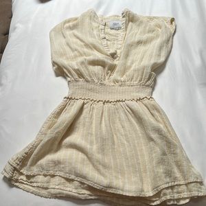 Yellow and white striped romper!